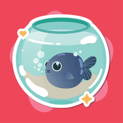 Isolated cute fish cartoon character Vector