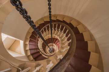 Spiral staircase in an lighthouse.