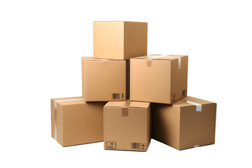 stacked cardboard boxes of various sizes png