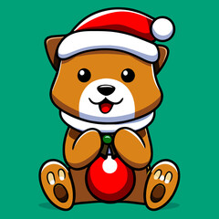 christmas teddy bear with santa claus hat