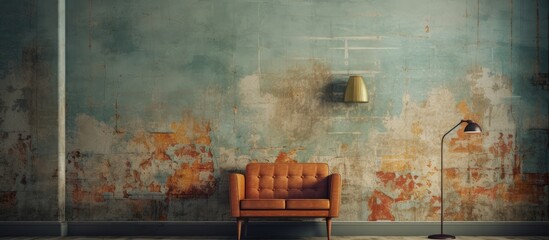 vintage interior the abstract pattern of the retro wallpaper showcased an intricate blend of colors creating a textured and grunge inspired background on the construction wall adding a touc - obrazy, fototapety, plakaty