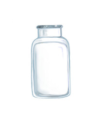 Watercolor empty glass jar for flowers or jam or anything else 