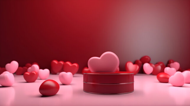 mockup de corazones, tazas y elementos de amor para aniversario y dia de San Valetin