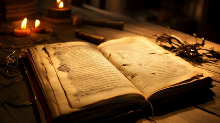 Old Book, Old Table, Old Candles, Other Stuff Too