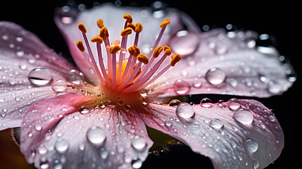 Water Drops on a Pink Flower