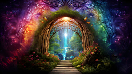 Rainbow Fantasy Archway with Stairs