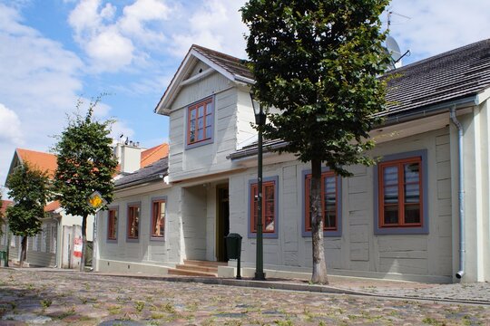 19th century wooden weavers' houses in Zgierz, Poland