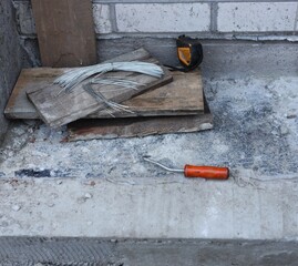 concrete mixer and wall