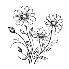 line drawing, line art png, line art prints, spring clipart, line art rose, rose clipart, floral svg, flower png, wildflower svg, flower clipart, bouquet svg, tattoo svg, line art, svg files, svg file