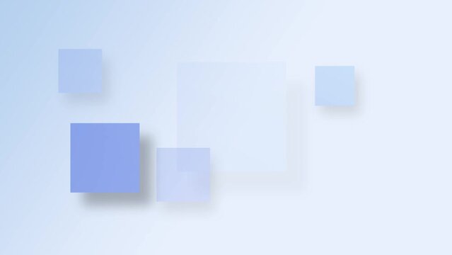 Sparse animation with blue squares on bright background