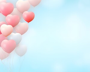 valentine's day background with pastel balloons. Generative AI