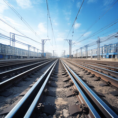 Fototapeta na wymiar Rail view from a train
