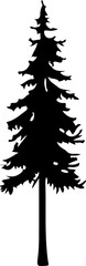 Christmas tree silhouette isolated on white - obrazy, fototapety, plakaty