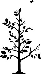 Obraz premium Christmas tree silhouette isolated on white