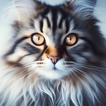 mainecoon cat closeup.