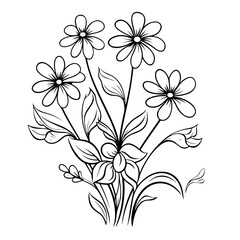 line drawing, line art png, line art prints, spring clipart, line art rose, rose clipart, floral svg, flower png, wildflower svg, flower clipart, bouquet svg, tattoo svg, line art, svg files, svg file