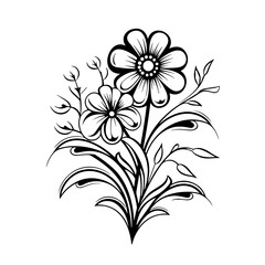 line drawing, line art png, line art prints, spring clipart, line art rose, rose clipart, floral svg, flower png, wildflower svg, flower clipart, bouquet svg, tattoo svg, line art, svg files, svg file