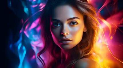 girl with colored background photo by alex boron - on 500px com - obrazy, fototapety, plakaty