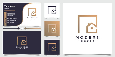 Modern house logo element vector icon design with creative modern concept idea - obrazy, fototapety, plakaty