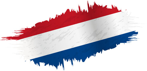 Brushstroke flag of Netherlands - obrazy, fototapety, plakaty