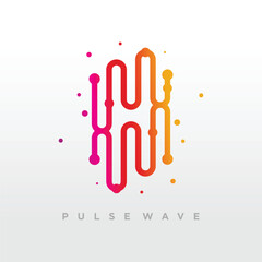 Pulse wave logo element vector icon design with creative modern idea