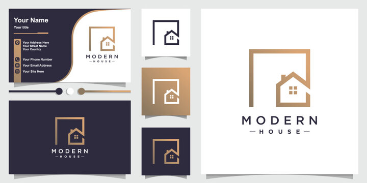Modern house logo element vector icon design with creative modern concept idea
