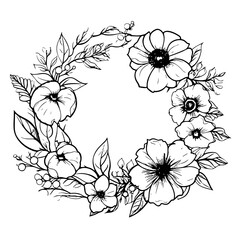 Flower wreath, wreath svg, wreath png, wreath illustration, wedding wreath, flower, floral, vector, pattern, nature, illustration, vintage, leaf, drawing, plant, design, seamless, flowers, decoration,