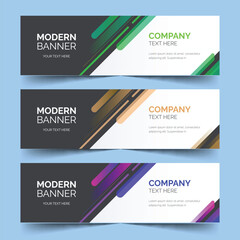 modern colorful banner pack template vector design illustration
