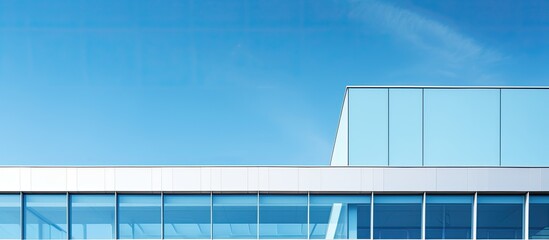 Contemporary office building with blue sky background