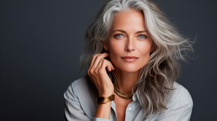 Fototapeta premium Close-Up of a Beautiful Senior Woman