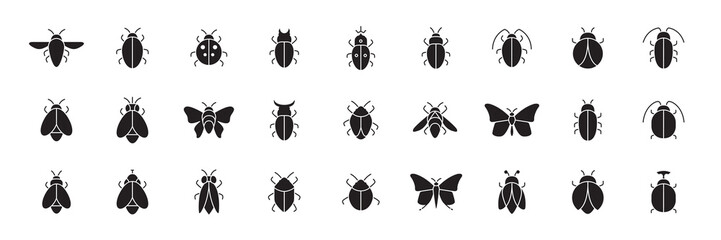 kind of insect flat modern simple minimal icon set collection sign symbol logo design vector illustration