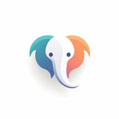 Fototapeta premium Elephant in cartoon, doodle style. 2d vector illustration in logo, icon style. AI Generative