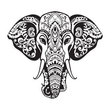 Elephant in cartoon, doodle style. 2d vector illustration in logo, icon style. AI Generative