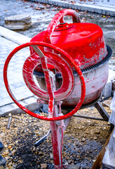 typical cement mixer at a construction site