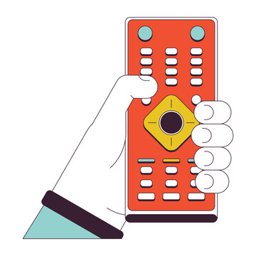hand holding red remote control clip art preview