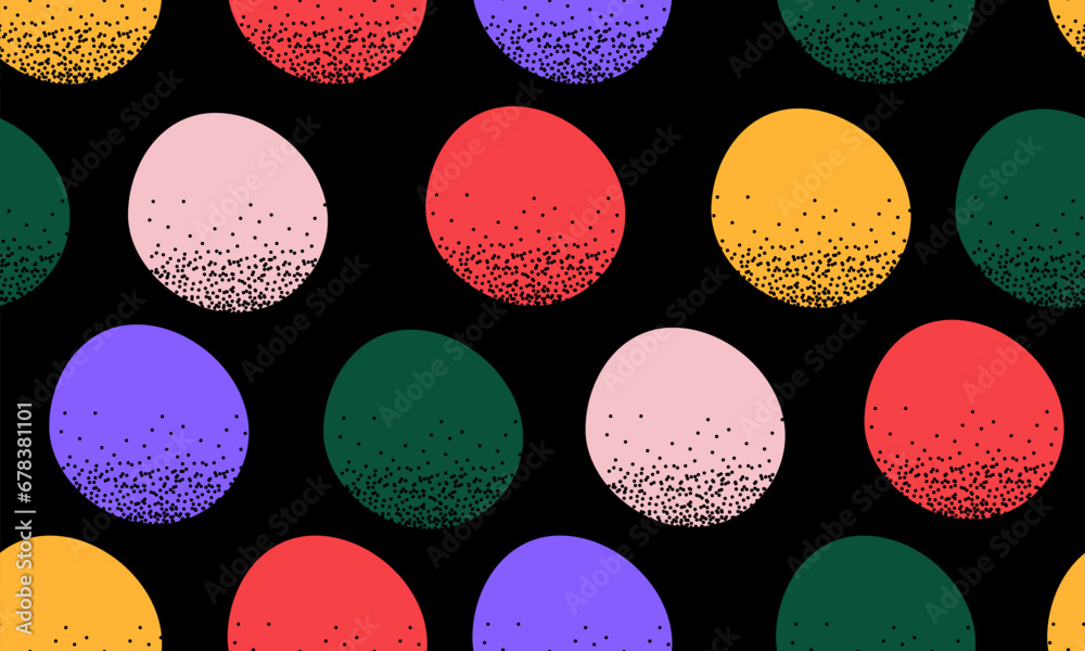 Wall mural seamless hand drawn pattern with colorful dots. vector brush strokes design elements. perfect for wa