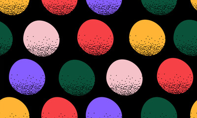 Seamless hand drawn pattern with colorful dots. Vector brush strokes design elements. Perfect for wallpapers, pattern fills, web page backgrounds, surface texture. Sketchy Hand Drawn graphic print