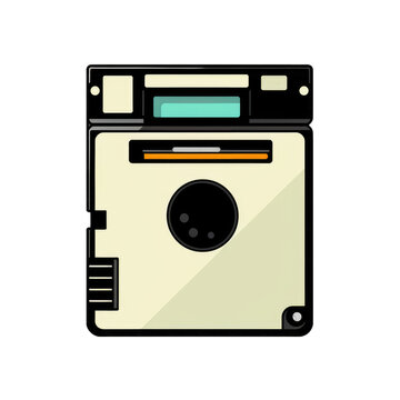floppy disk . Clipart PNG image . Transparent background . Cartoon vector style . Generative AI 
