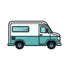  delivery truck . Clipart PNG image . Transparent background . Cartoon vector style . Generative AI 