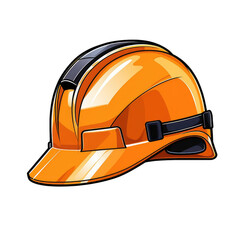 safety helmet hat . Clipart PNG image . Transparent background . Cartoon vector style . Generative AI 