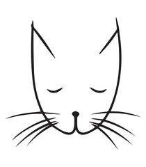 minimalist line art cat face drawing,abstract cat vector,eps,print ready,editable,cut file,clip art