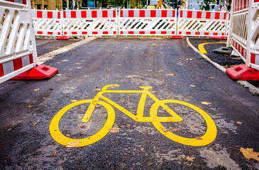 typical bike lane in germany - bavaria