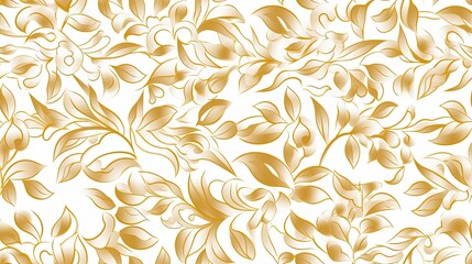 Thai aesthetics, exclusively using the elegant combination of white and gold colors SEAMLESS PATTERN. SEAMLESS WALLPAPER.