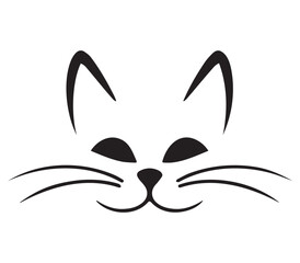 minimalist line art cat face drawing,abstract cat vector,eps,print ready,editable,cut file,clip art
