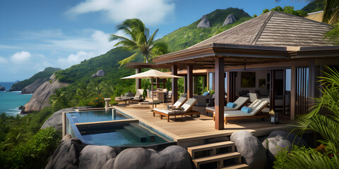 Big luxury resort vacation house on a island