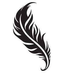 Bird feather vector black and white eps editable print ready