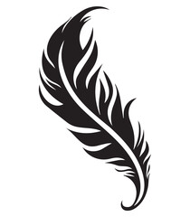 Obraz premium Bird feather vector black and white eps editable print ready