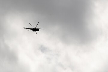 Aircraft or helicopter in the sky or on the aeroport during the day. Slovakia