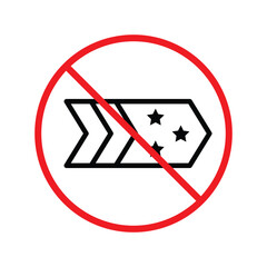 Forbidden Prohibited Warning, caution, attention, restriction label danger. No Medal vector icon. Do not use Medal flat sign design. Medal symbol pictogram. No Rank icon UX UI