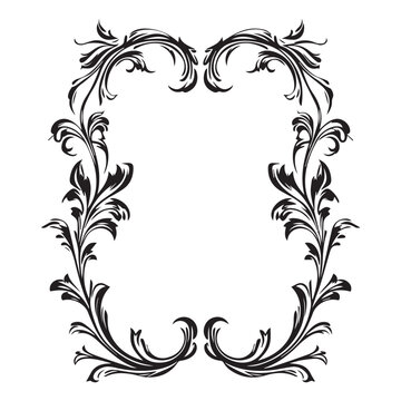 Black flower decorative frame vectors material,eps